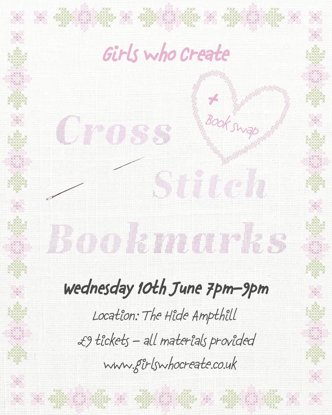Cross stitch, Ampthill - The Hide, 10th June